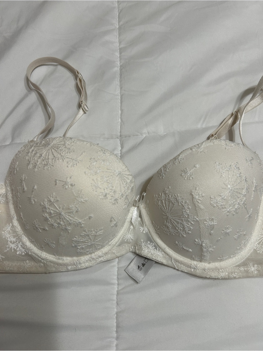 sophie b. Ivory Floral Lace Push-Up Bra